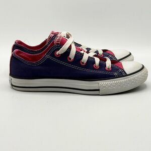 Converse All Star Chuck Taylor Low Lace Up Sneakers - Purple Pink Double Tongue